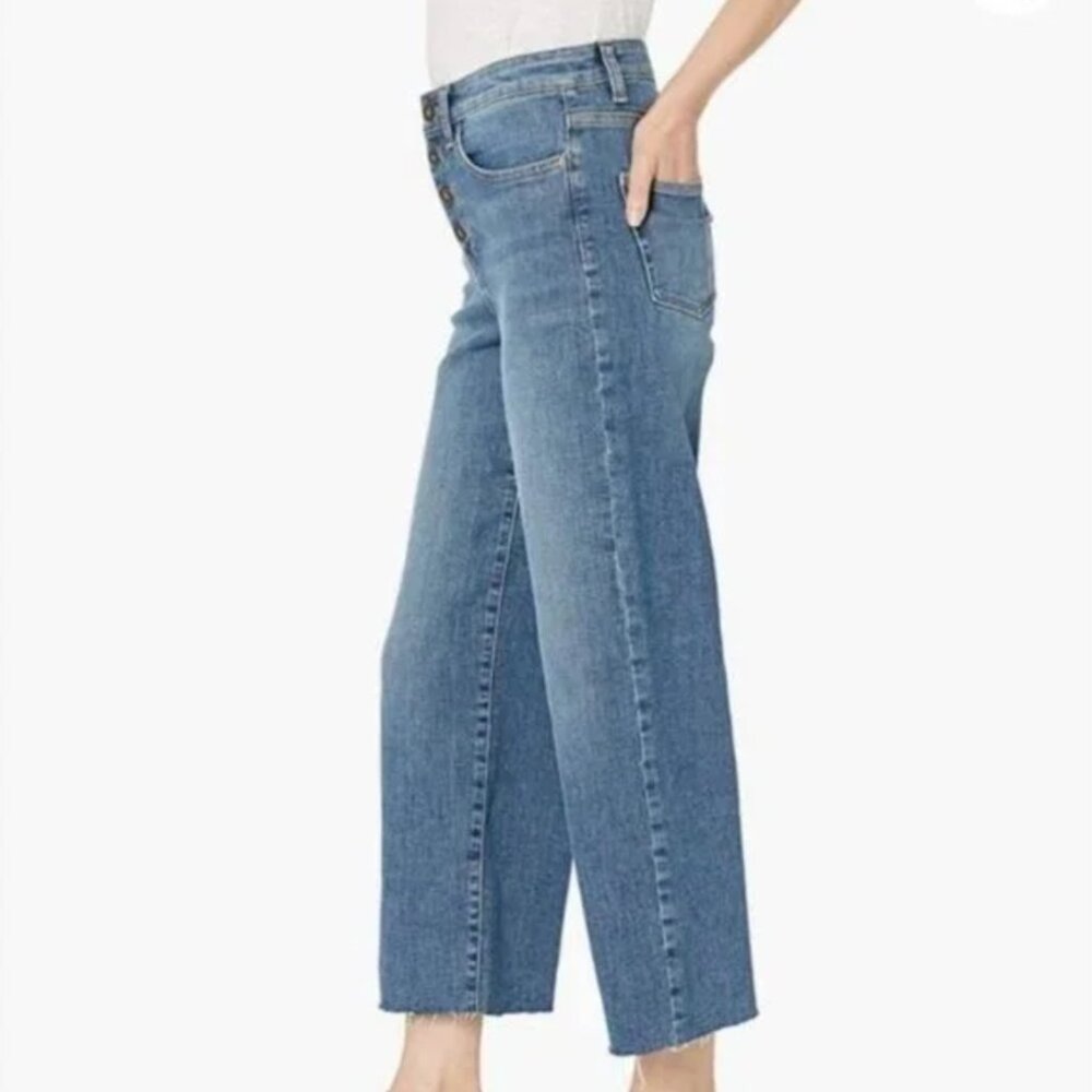 Daily Ritual ~ Straight Leg Cropped Jeans raw hem - Picture 2 of 8